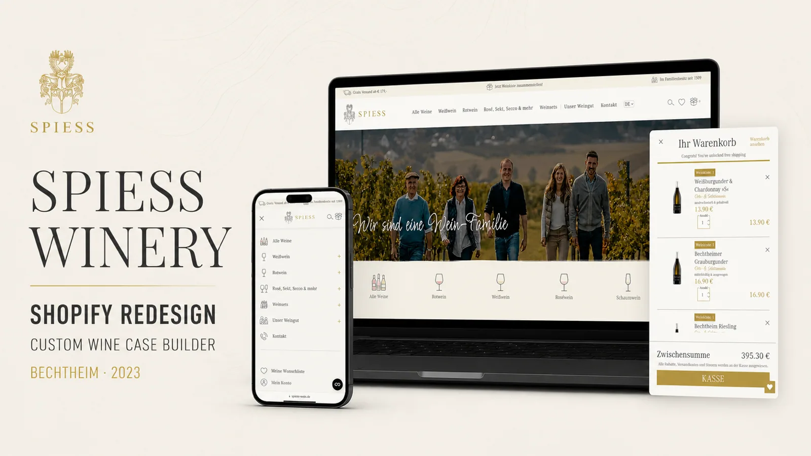 Spiess Winery project: Shopify development